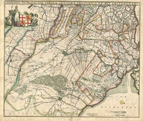 Map, Dominii Ultraiectini tabula, Frederick de Wit (1630-1706), Copperplate print