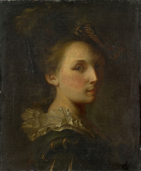 Young Girl in Spanish Costume (L'Espagnolette), oil on canvas, 43 x 35 cm, unsigned, Alexis Grimou, (Kopie nach (?) / copy after (?)), Argenteuil 1678–1733 Paris