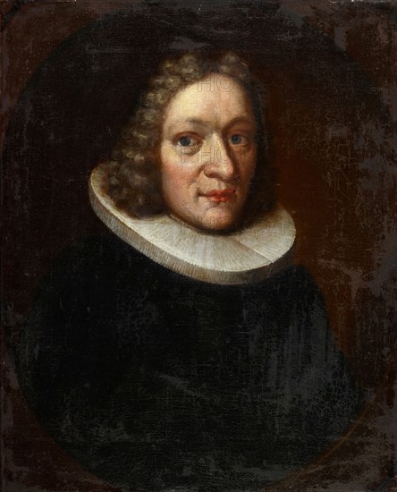 Portrait of a gentleman with a ruff, oil on canvas, 41.5 x 33 cm, unsigned, Schweizerischer Meister, 18. Jh.