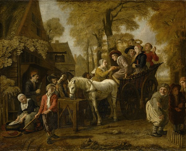 Rural Wedding, 1652, oil on canvas, 73 x 90 cm, Signed and dated on the crib: J. Victoors 1652, Jan Victors, Amsterdam (?) 1619–nach 1676 Ostindien