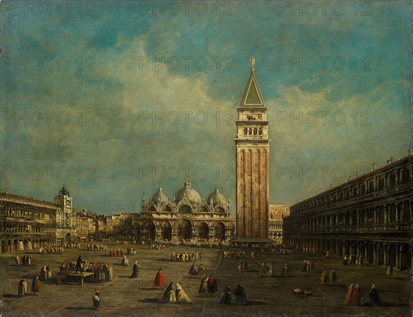 St. Mark's Square in Venice, oil on canvas, 71.5 x 92 cm, unmarked, Francesco Guardi, (Umkreis / circle), Venedig 1712–1793 Venedig