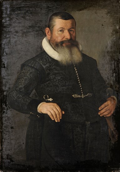 Portrait of a bearded gentleman, 1634, oil on canvas, 101 x 71 cm, unmarked, but dated upper left: ÆTAT.SVÆ.52., AN [N] 1634, Schweizerischer Meister, 17. Jh.
