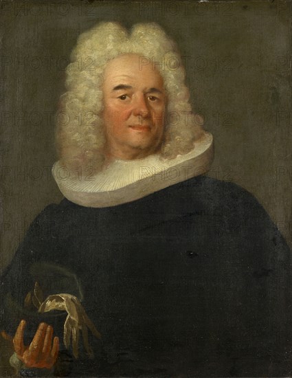 Portrait of an elderly gentleman with a white wig, 1st half of the 18th century, oil on canvas, 82 x 64 cm, unmarked, Schweizerischer Meister, 18. Jh.