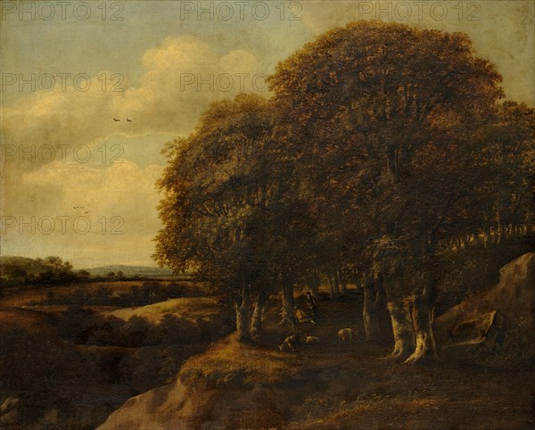 Landscape with shepherds, oil on canvas, 71 x 87.5 cm, unsigned, Jan Vermeer van Haarlem d. Ä., Haarlem 1628–1691 Haarlem