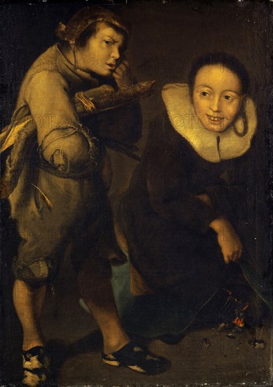 Two Freezing Children: Allegory of Winter, after 1663, oil on canvas, 67.5 x 94 cm, unmarked, Christoph Paudiss, (Kopie nach / copy after), um 1625/1630–1666