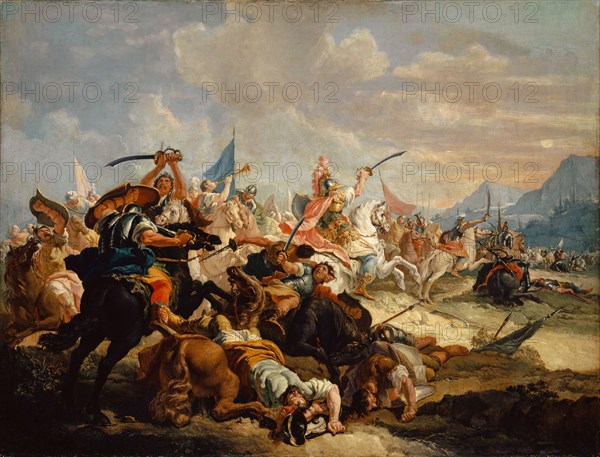 Joshua makes the sun rest in the Battle of Amor, c. 1745-1755, oil on canvas, 104 x 135 cm, unmarked, Francesco Fontebasso, Venedig 1707–1769 Venedig