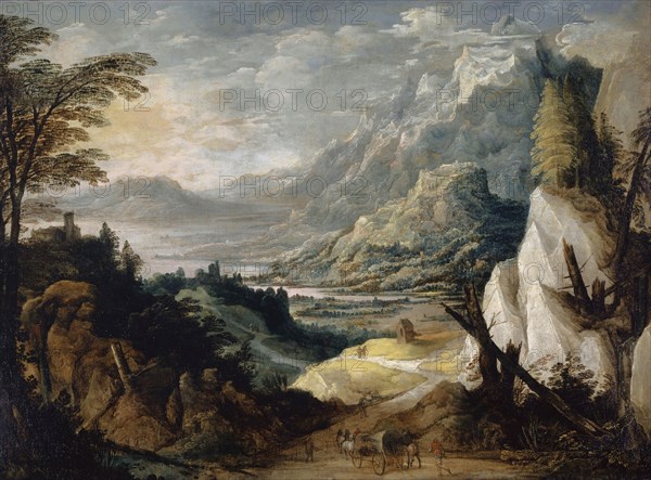 Mountainous landscape with broken trees, late 1620s, oil on canvas, 156.9 x 212.9 cm, not marked, Joos de II. Momper, Antwerpen 1564–1635 Antwerpen