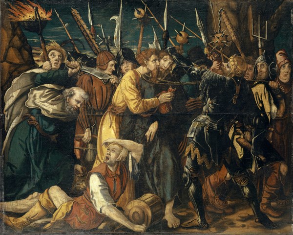 Capture of Christ, mixed media on canvas, 134 x 166 cm, unmarked, Hans Herbst(er), Strassburg 1470–1552 Basel, Hans Holbein d. J., (Mitarbeit (?) / collaboration (?)), Augsburg um 1497/98–1543 London