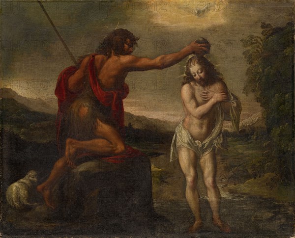 The Baptism of Christ, oil on canvas, 75 x 94.5 cm, unmarked, Italienischer Meister, 16. Jh.
