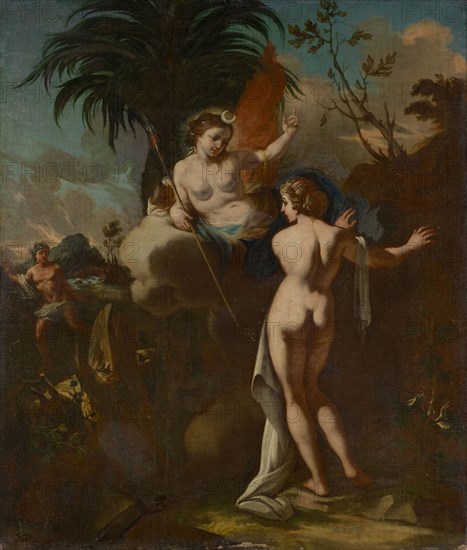 Diana and Actaeon, oil on canvas, 84 x 71 cm, not specified, Francesco Solimena, (Schule / school), Canale di Serino 1657–1747 Barra bei Neapel