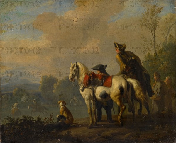 Reiterduell, oil on canvas, 33 x 40 cm, signed lower right: JHugtenburg [J and H ligated, flaw at the ten], Jan van Huchtenburg, Haarlem 1646–1733 Amsterdam