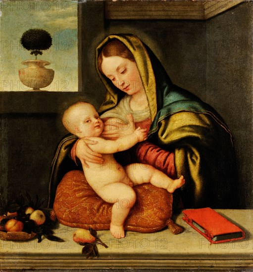Madonna lactans, c. 1560, oil on canvas, 70 x 66 cm, not specified, Giovanni Battista Moroni, Albinio 1520–1578 Albinio