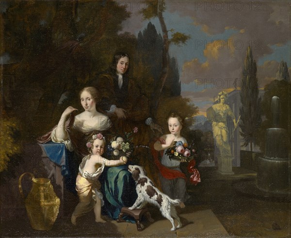 Portrait of a Family, Oil on Canvas, 82.5 x 100 cm, Not specified, Jan Baptist Weenix, (?), Amsterdam 1621– um 1660 Utrecht