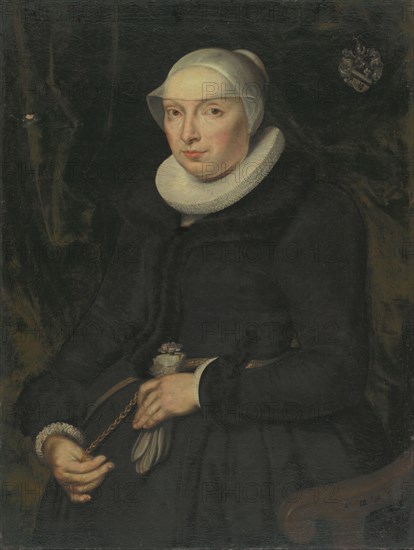 Portrait of Chrischona Jeckelmann, wife of Thomas Platters II., 1617, oil on canvas, 99 x 75 cm, not dated, but dated lower left: Aº MDCXVII, Bartholomäus Sarburgh, (zugeschrieben / attributed to), Trier um 1590 – nach 1637 Niederlande