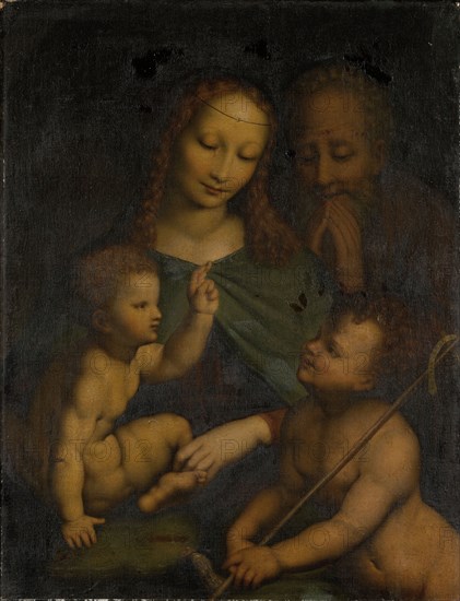 The Holy Family with the Johannesknaben, oil on canvas, 77 x 59 cm, not marked, Mailänder Meister, 16. Jh.