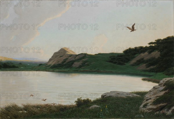 Le lac de Géronde, 1897, oil on canvas, 41.5 x 61.5 cm, signed and dated lower right: EV., VAN MUYDEN 1897, Evert Louis van Muyden, Albano/Laziale bei Rom 1853–1922 Orsay b. Paris