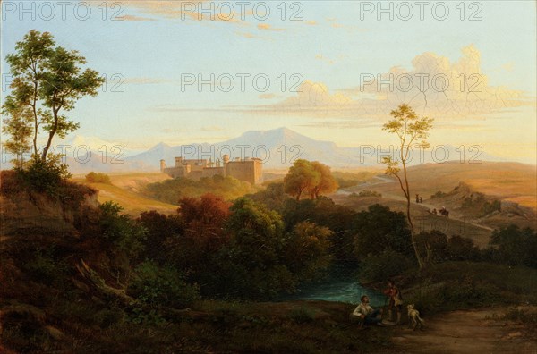 Italian Landscape, 1843, oil on canvas, 26.3 x 38.6 cm, signed and dated lower left: Köbel., 1843, Georg Köbel, Worms 1807–1894 Fürstenfeldbruck b. München