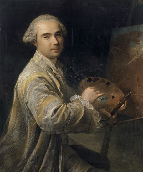 Self-portrait, 1760, oil on canvas, 98.3 x 82.4 cm, signed and dated lower right on the left leg of the easel: J. N. Grooth., pinx 1760., Johann Nikolaus Grooth, Stuttgart 1723–1797 Memmingen