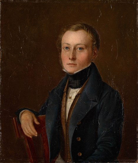Portrait of Johann Jakob Bachofen (1815-1887), around 1835, oil on canvas, 25.5 x 21.5 cm, unsigned, Unbekannt, 19. Jh.