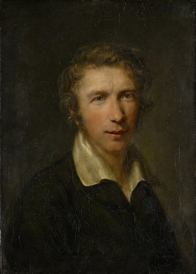 Portrait of the Basel artist Jakob Christoph Miville, 1811, oil on canvas, 58 x 42 cm, Inscribed, monogrammed and dated on the back of the canvas: Jacob Miville., Landscape painter, from Basel., CV., [ligated] pinx., Petersburg., 1811., Carl Christian Vogel von Vogelstein, Wildenfels 1788–1868 München