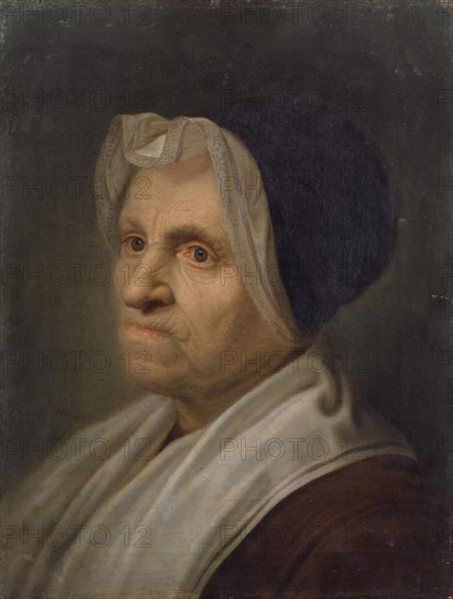 Breast portrait of an old woman, 1726, oil on canvas, 40 x 30 cm, signed and dated left above the right shoulder: Denner., 1726, Balthasar Denner, Hamburg 1685–1749 Rostock