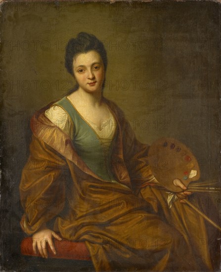 Portrait of Geneviève Blanchot as an Allegory of Painting, 1704, oil on canvas, 65 x 53 cm, Unmarked, Jean-Baptiste Santerre, Magny-en-Vexin 1651–1717 Paris