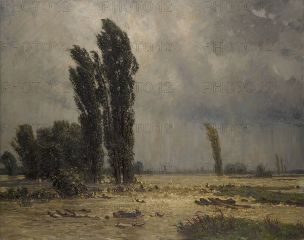 Flood, 1887, oil on canvas, 143.5 x 181 cm, signed and inscribed lower right: Adolf Stäbli, Munich, Adolf Stäbli, Winterthur 1842–1901 München