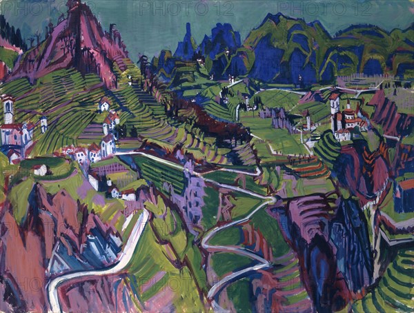 Great Ticino landscape, 1925, oil on canvas, 114.5 x 150.5 cm, not marked, Albert Müller, Basel 1897–1926 Obino/Tessin