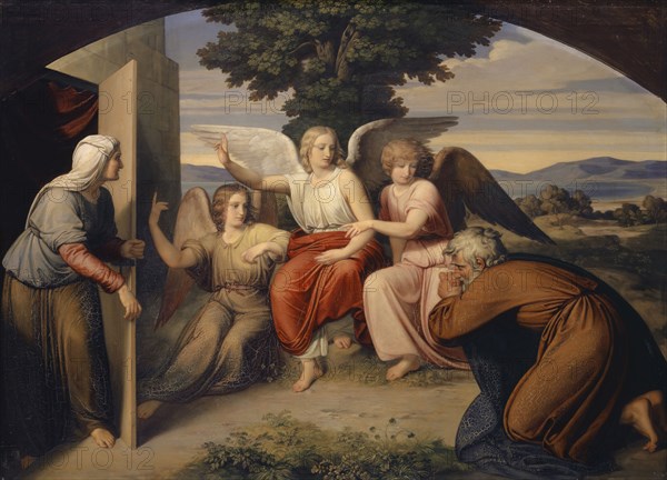 The Angels of Abraham, c. 1830/1832, oil on canvas, 97.5 x 135 cm, unmarked, Bernhard von Neher, Biberach a. R. 1806–1886 Stuttgart