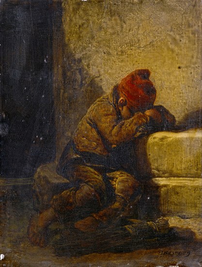 Sleeping boy, oil on panel, 23 x 17.5 cm, signed lower right: J Hornung, Joseph Hornung, Genf 1792–1870 Genf
