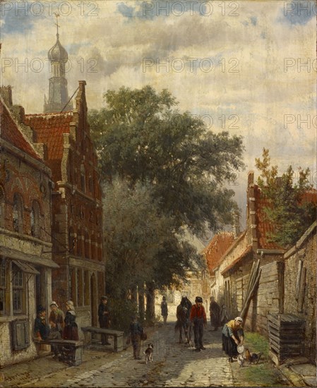 Street in Enkhuizen, 1865, oil on panel, 30 x 24 cm, signed and dated lower left: C. Springer, 1865., Cornelis Springer, Amsterdam 1817–1891 Hilversum
