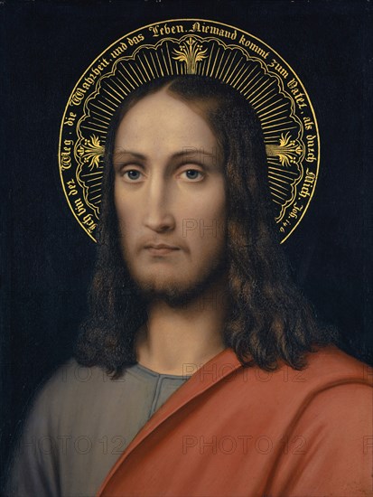 Christuskopf, 1834, oil on board on wood, 52.1 x 40.1 cm, not marked, Joseph Schlotthauer, München 1789–1869 München