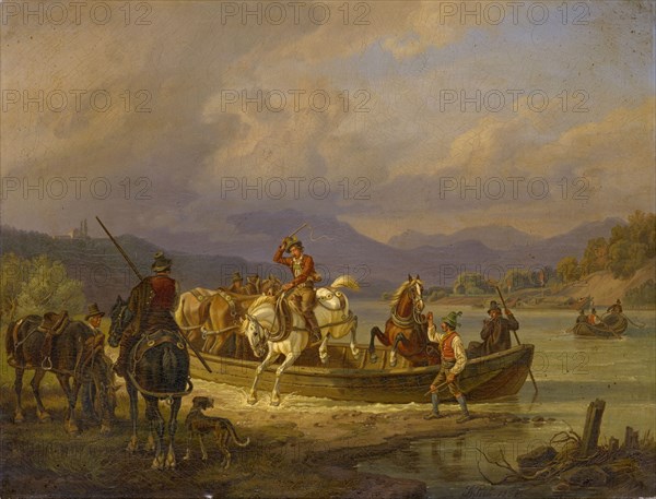 Debarking Rider, 1851, oil on canvas, 30 x 39 cm, signed and dated lower left: JKlein 1851. [JK ligated], Johann Adam Klein, Nürnberg 1792–1875 München