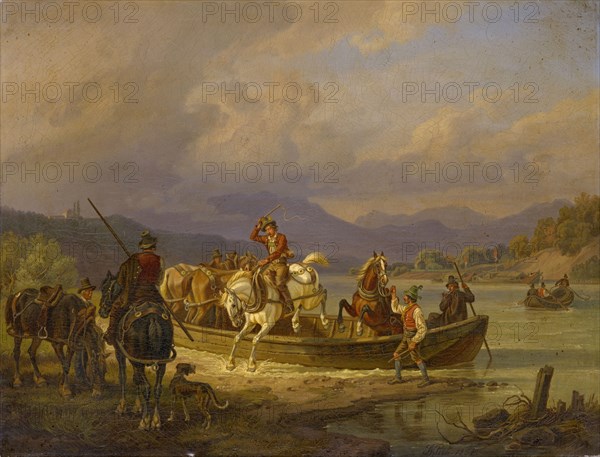 Debarking Rider, 1851, oil on canvas, 30 x 39 cm, signed and dated lower left: JKlein 1851. [JK ligated], Johann Adam Klein, Nürnberg 1792–1875 München