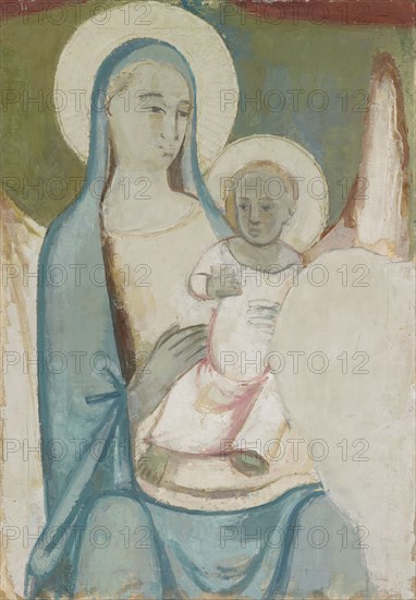 Mary with the Child, 1920, oil on canvas, 100 x 70 cm, unsigned, Albert Müller, Basel 1897–1926 Obino/Tessin