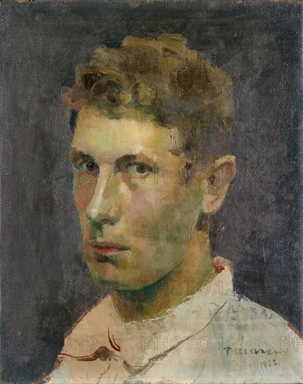 Self portrait, 1916, oil on canvas, 39 x 31 cm, signed and dated lower right: F. Marent, 1916., Franz Marent, Basel 1895–1918 Basel