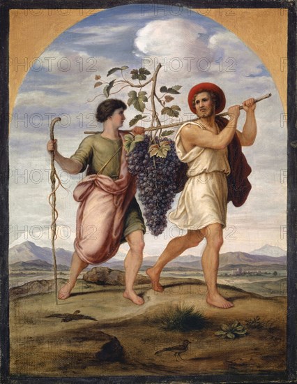 The Scouts of Canaan, 1840/1845, oil on canvas, 35 x 27.4 cm, unmarked, Johann Heinrich Ferdinand Olivier, Dessau 1785–1841 München