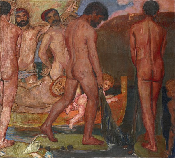 Fisherman of Sorrento, 1904, tempera on canvas, 76.5 x 84 cm, monogrammed and dated lower right: CB., 1904, Carl Burckhardt, Lindau/Zürich 1878–1923 Ligornetto/Tessin