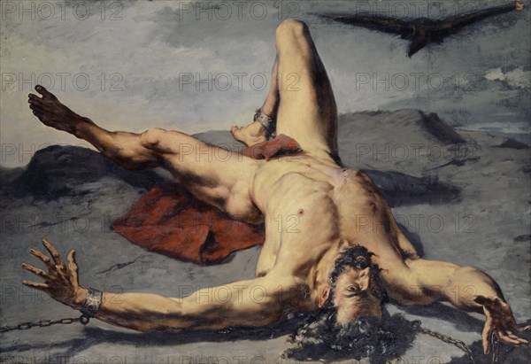 The Prometheus forged on a rock, 1855, oil on canvas, 114.5 x 166 cm, unmarked, Frank Buchser, Feldbrunnen/Solothurn 1828–1890 Feldbrunnen/Solothurn