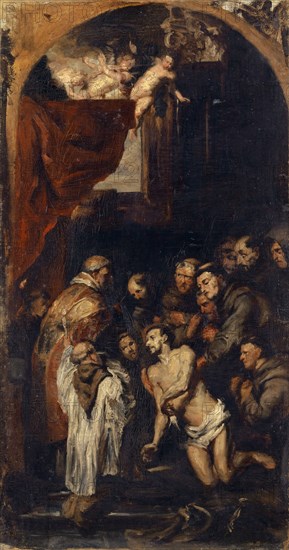Copy after Rubens: The Last Communion of St., Franz, 1850/51, oil on canvas, 80 x 43 cm, unmarked, Frank Buchser, Feldbrunnen/Solothurn 1828–1890 Feldbrunnen/Solothurn