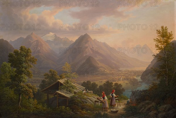 View of Interlaken and Unterseen, 1846, oil on canvas, 41 x 60 cm, signed and dated lower right: A. Winterlin, 1846, Anton Winterlin, Degerfelden/Baden 1805–1894 Basel
