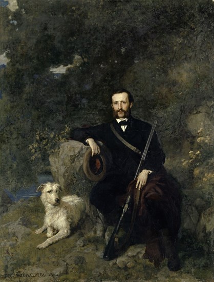 Portrait of Colonel Rudolf Merian-Iselin, 1864, oil on canvas, 102 x 77 cm, signed and dated lower left: FEC., ESTÜCKELBERG 1864., Ernst Stückelberg, Basel 1831–1903 Basel