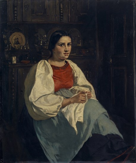 Girl of Oberhasli, oil on canvas, 57 x 48 cm, unsigned, Frank Buchser, Feldbrunnen/Solothurn 1828–1890 Feldbrunnen/Solothurn