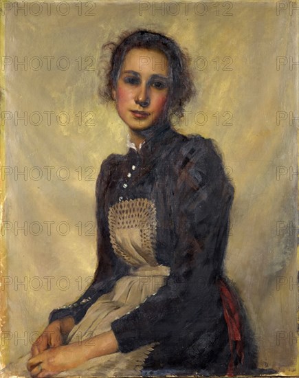 Portrait of Marguerite Lendorff, the artist's sister, 1880/1885, oil on canvas, 81 x 65 cm, Not marked?, Hans (Johann) Ludwig Lendorff, Basel 1863–1946 Basel