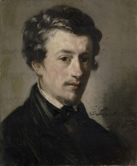 Portrait of the painter Daniel Ostermann (1830-1853), 1853, oil on canvas, 45.5 x 37.5 cm, signed and dated center right: E Stückelberg, 1853, Ernst Stückelberg, Basel 1831–1903 Basel