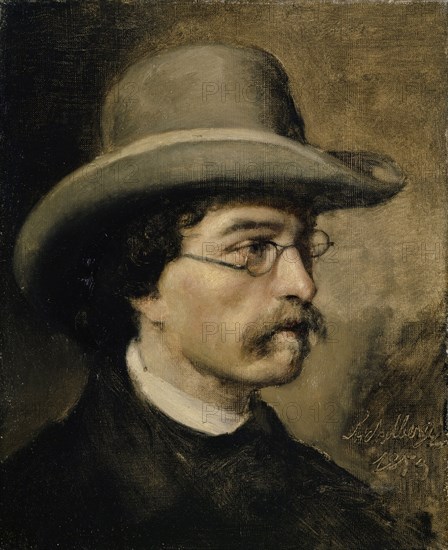 Portrait of the painter Theodor Deschwanden, 1853, oil on canvas, 46.5 x 38 cm, signed and dated lower right (scratched into the paint layer): Stickelberger, 1853, Ernst Stückelberg, Basel 1831–1903 Basel