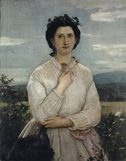 Portrait of Marie Elisabeth Brüstlein, later wife of the artist, 1866, oil on canvas, 100.5 x 78.5 cm, unmarked, Ernst Stückelberg, Basel 1831–1903 Basel