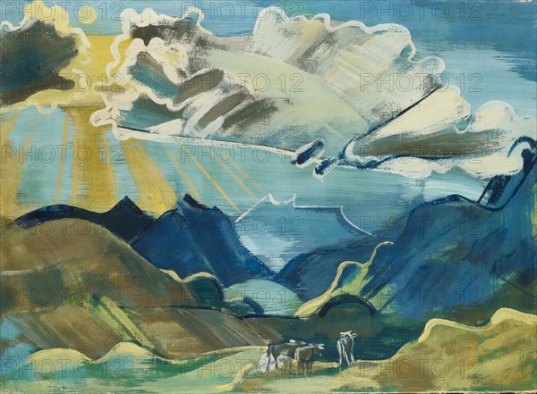 Balmalp with Schächental and Urirotstock, 1927/1928, paint on canvas, 73.5 x 100.5 cm, unmarked, August Babberger, Hausen im Wiesental 1885–1936 Altdorf/Uri