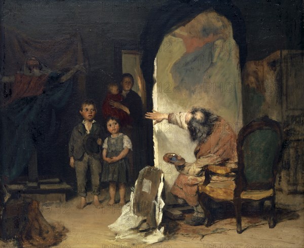 The Genre Painter, between 1866 and 1919, oil on canvas, 66.5 x 80 cm, unmarked, Theophil Preiswerk, Basel 1846–1919 Basel