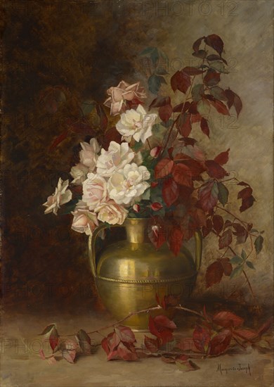 Bouquet of roses, oil on canvas, 92.5 x 65 cm, signed lower right: Marguerite Joseph, Marguerite Joseph, Rischheim/Elsass 1856–1905 Paris